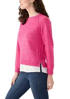 Women's Long Sleeve Pullover 2Fer Sweater