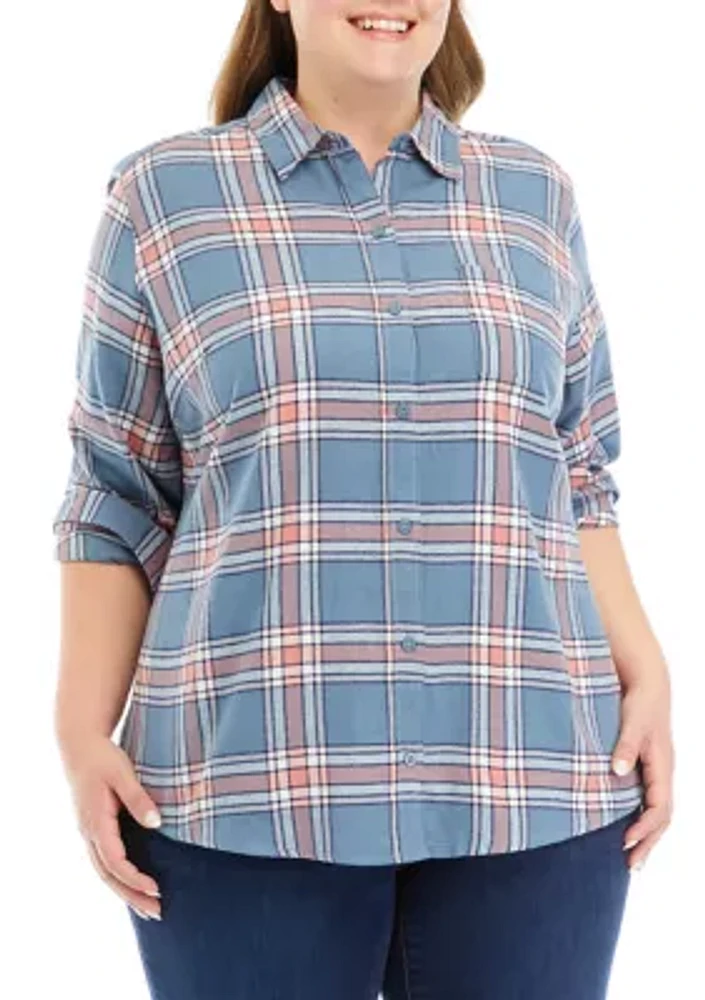 Plus Flannel Top