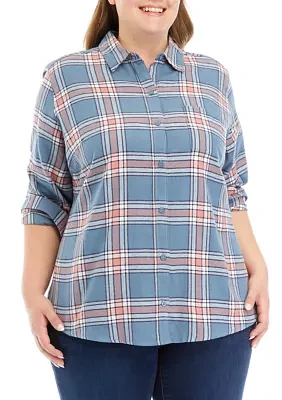 Plus Flannel Top