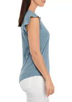 Women's Short Flutter Sleeve Top