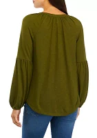 Women's Embroidered Peasant Top