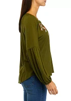 Women's Embroidered Peasant Top