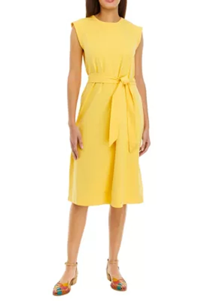 Women's Tie Waist Midi Dress