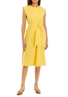 Women's Tie Waist Midi Dress