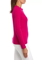 Women's Long Sleeve Lettuce Edge Top