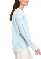 Women's Long Sleeve V-Neck Seam Front Top