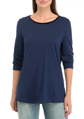 Women's Velvet Trim Top