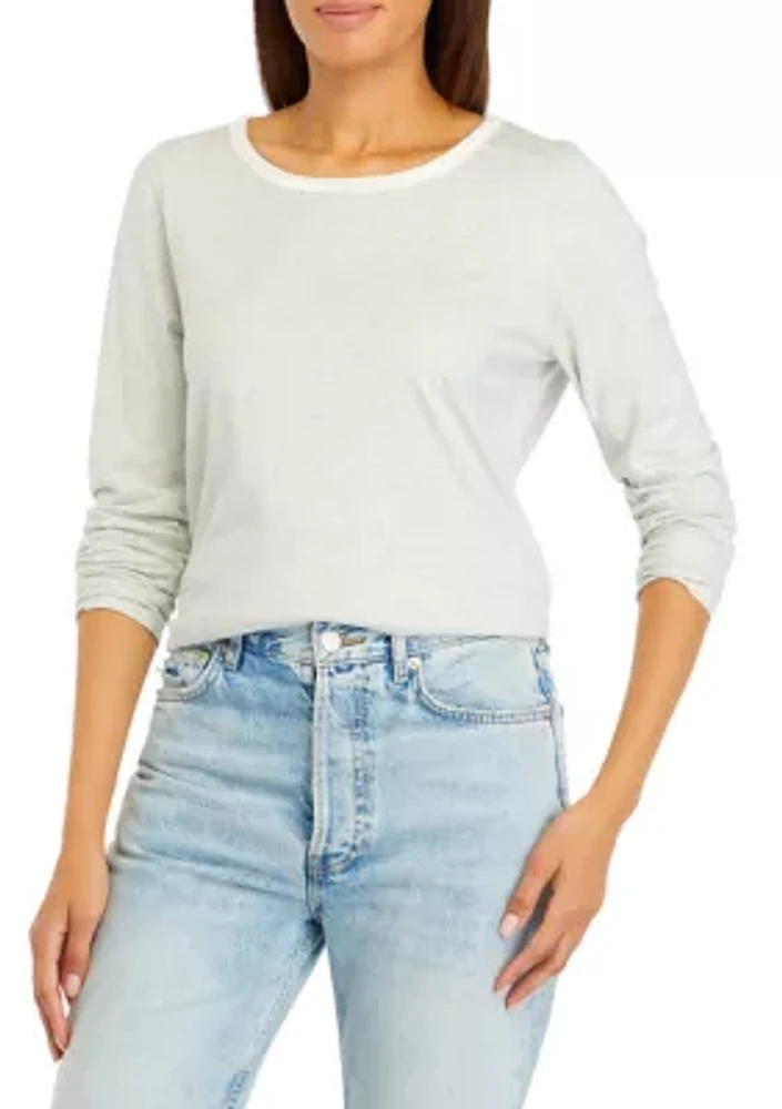 Women's Velvet Trim Heather Top