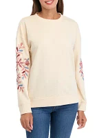 Women's Long Sleeve Embroidered Sweatshirt