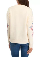 Women's Long Sleeve Embroidered Sweatshirt