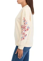 Women's Long Sleeve Embroidered Sweatshirt