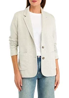 Women's Button Knit Blazer Heather