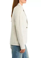 Women's Button Knit Blazer Heather