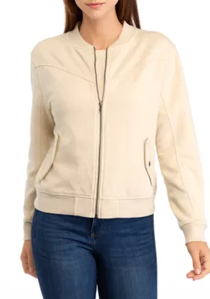 Women's Long Sleeve Knit Bomber Jacket