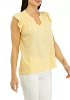 Women's Smocked Yoke Solid Top