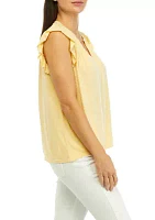 Women's Smocked Yoke Solid Top