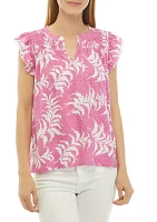 Women's Printed Smocked Top