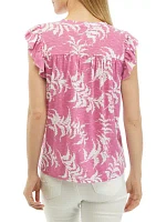 Women's Printed Smocked Top