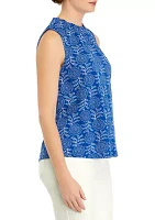 Women's Printed Ruffle Neck Blouse