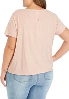 Plus Short Sleeve V-Neck T-Shirt