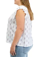 Women's Printed Smocked Top