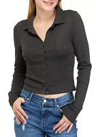 Long Sleeve Cropped Collared Shirt