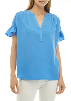 Women's Short Sleeve Popover Dolman Top