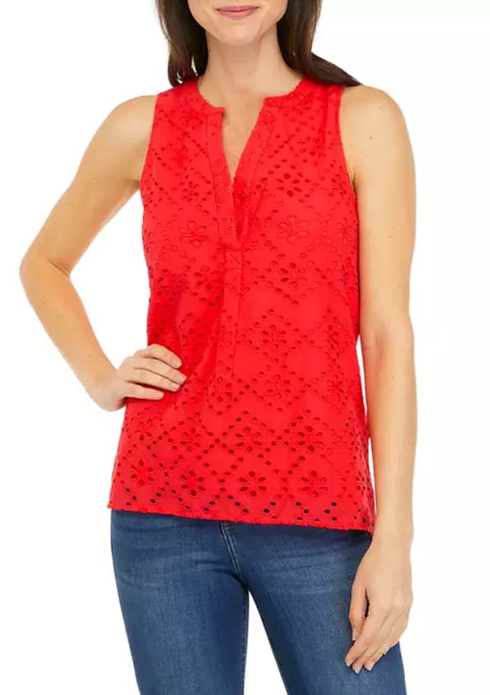 Belk Women's Sleeveless Eyelet Top | The Summit
