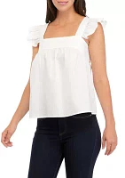 Women's Flutter Sleeve Square Neck Tank Top