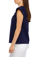 Women's Short Sleeve Smock Yoke Top