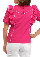 Women's Short Sleeve Ruffle Top