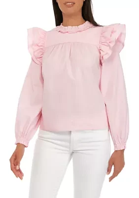 Women's Long Sleeve Ruffle Top