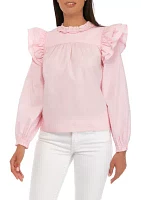 Women's Long Sleeve Ruffle Top