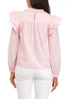 Women's Long Sleeve Ruffle Top