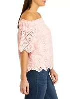 Women's Off the Shoulder Embroidered Top