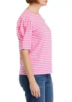 Women's Pleated Striped Top