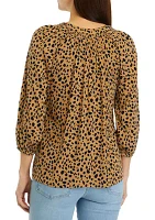 Women's Printed Peasant Top