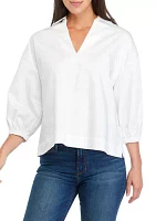 Women's Solid Popover Top