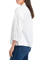 Women's Solid Popover Top