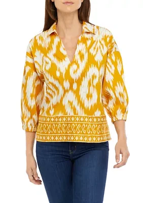 Women's Printed Popover Top