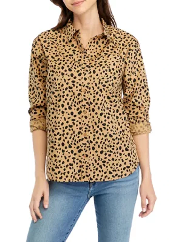 Women's Animal Printed Boyfriend Shirt