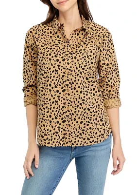 Women's Animal Printed Boyfriend Shirt