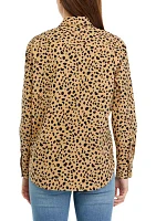 Women's Animal Printed Boyfriend Shirt