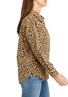 Women's Animal Printed Boyfriend Shirt