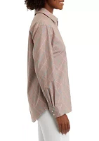 Women's Long Sleeve Oxford Boyfriend Shirt