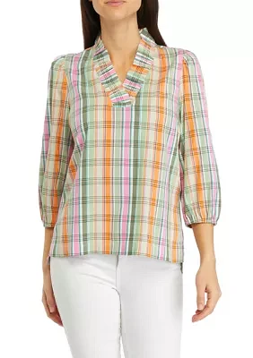 Women's Plaid Printed Top