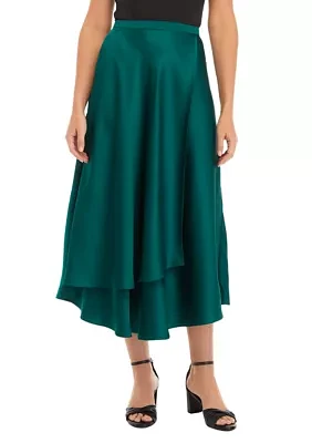 Women's Midi Satin Wrap Skirt