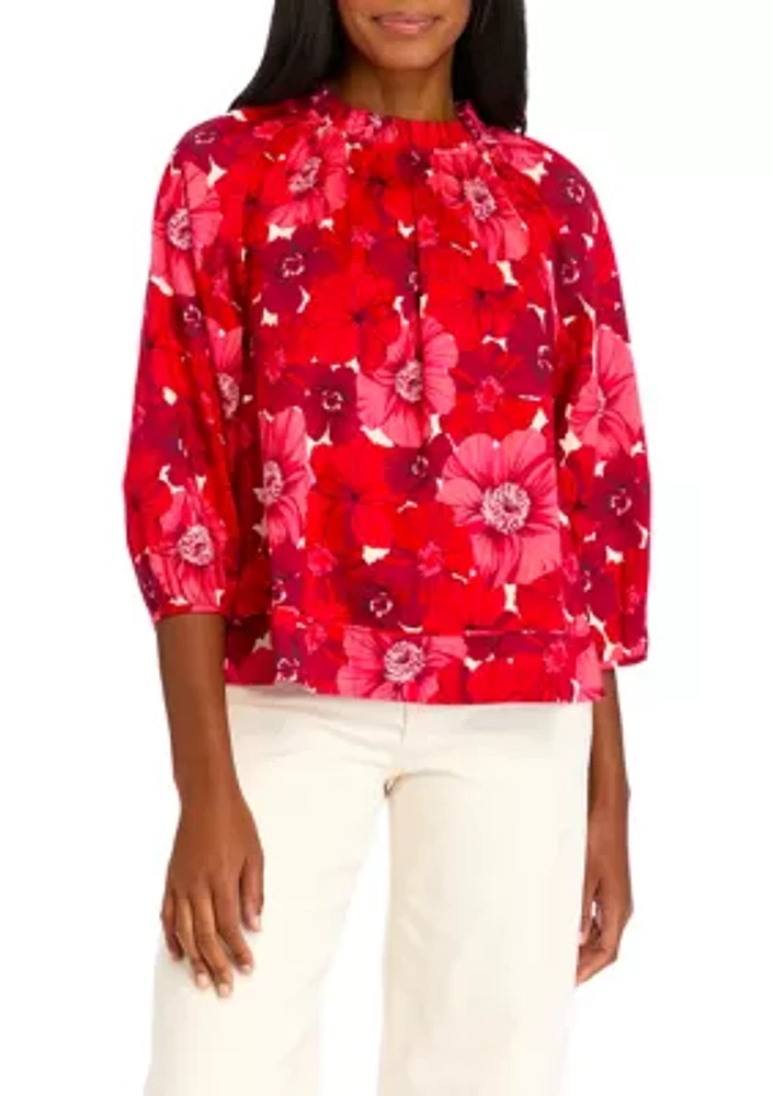 Women's Dolman Sleeve Floral Printed