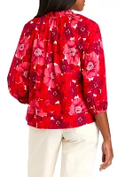 Women's Dolman Sleeve Floral Printed