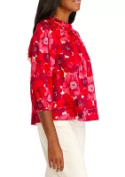 Women's Dolman Sleeve Floral Printed